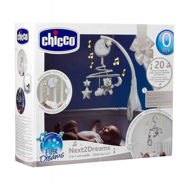 Мобиль на кроватку ночник детский Chicco Next2Dreams